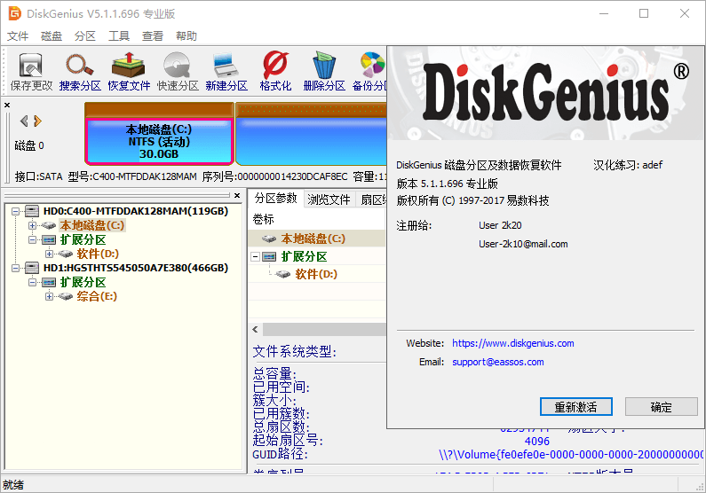 DiskGenius Professional 5.4.5.1412 Crack (图2)