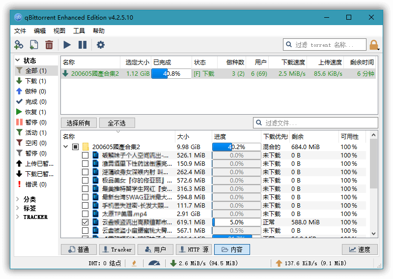 BT下载利器 qBittorrent 4.4.5.10 便携增强版 (图3)