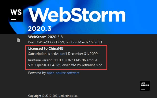 JetBrains WebStorm v2020.3.3 永久激活版(图3)